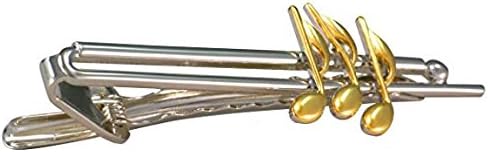 Music Musical Notes Necktie Stickpin Bicolour Shiny Gift Box Included Bracket