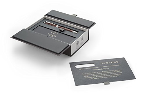 Parker Duofold Prestige Burgundy Chevron Palladium Finish Trim Fountain Pen Centennial Medium Nib - Gift Boxed