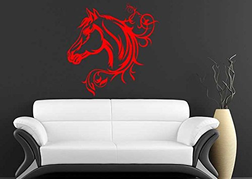 Pferd Ornamente Wandtattoo 57cm x 51cm, L, 070 schwarz - 2