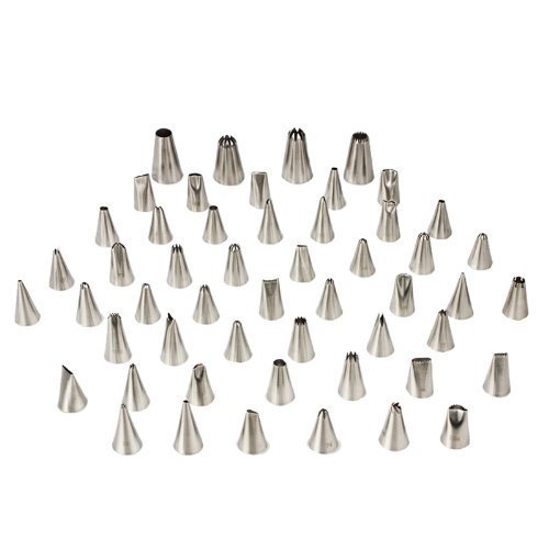 MIU COLOR® Edelstahl Spritztüllen 52 Stücke , Kuchendekoration Rohrdüsen Groß Düsen Backen Werkzeuge (26 Stk) - 4