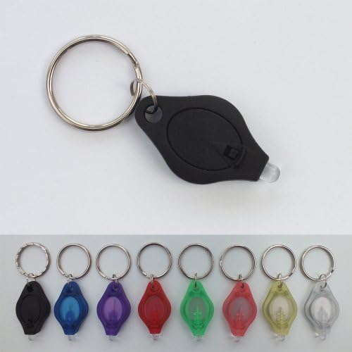 Campells Pack of 5x Mini Bright White LED Keyring Torch (Black)