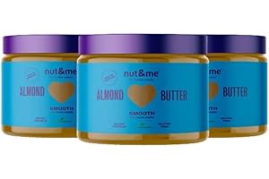 Purée d'amandes sans sucres ajoutés 900 g nut&me | 100% Amandes | Crémeuse | Sans gluten | Sans conservateurs | Vegan | Sans huile de palme | Pack 3 x 300 g