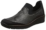 Weicher Gehcomfort Rieker Damen 53778 Slipper, Grau (Schwarz/granit/Schwarz), 38 EU