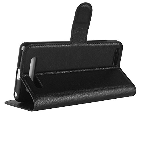 PREVOA Funda para DOOGEE X20   X20L - Funda de PU Cuero Leather con Ranuras para Tarjetas y Billetes Carcasa de Excelente Resistencia y Silicone TPU Parachoque - Negro