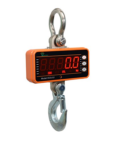 Hyindoor 1000KG Patalla LED Inteligente Báscula Electrónica Digital Portátil con Gancho Resistente Crane Escala Industrial