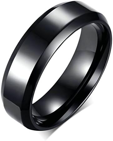 Xiangling Jewelry Stainless Steel 6Mm Ip Black Plating Black Wedding Rings For Women Size 12