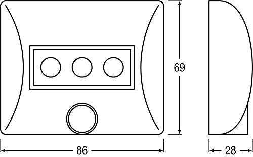 OSRAM LED-Licht mit Bewegungsmelder Nightlux LED-Nachtlicht / Dämmerungssensor / schwenkbar, batteriebetrieben, Tageslicht – 7000K, weiß, 2er Pack - 4
