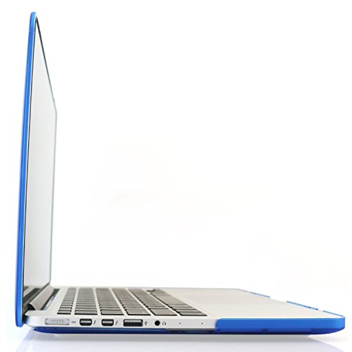 i-Buy Matte Gummierte Harte Schutzhülle Hülle für Apple Macbook Pro 13.3 Zoll mit Retina Display + Schutzfolie + Silikon Tastaturschutz + Anti-Staub-Stecker – dunkelblau - 5