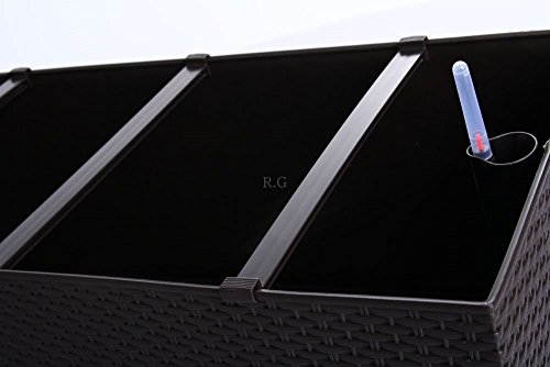 Blumentopf Blumenkasten Blumenkübel Polyrattan Bewässerung 4 Farben 2 Größen (600 anthrazit) - 3