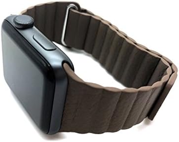 Replacement Leather Magnetic Loop Strap 38mm/42mm For Apple Watch Series 1/2/3 (Brown, 38mm)