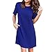 Produktbild Ears Damen Lässige Rundhals Bluse Baseball T-Stück Freizeit Basic Sommer Mantel Jumper Hemd Minikleid Feste Kurze ärmellose Boyfriend Pocket Plain Kleid Langer Abschnitt Kapuzenpullover