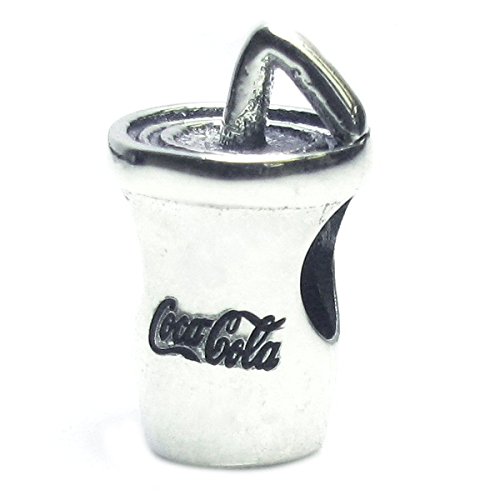 QueenberrySterling Silver Cup of Coca Cola Soda European Style Bead Charm