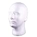JaneDream Man Styrofoam Head Mask Stand Model Display Wig Hats Holder Foam Mannequin White