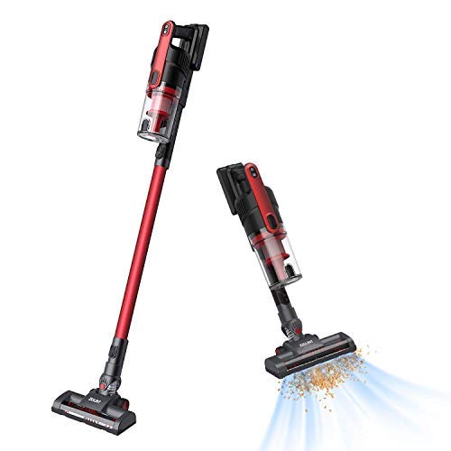 ziglint Aspiradora escoba eléctrica, aspirador potente 8 KPA, 120 W Vortice Portátil potente tecnología Ciclónico 2 en 1, L Contenedor del polvo [Clase energética A +]