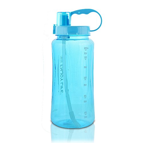 MOACC Sport Water Bottle with Straw Strap 2000ml Leak Proof, BPA Free & Eco-Friendly Reusable Plasti MOACC Sport Water Bottle with Straw Strap 2000ml Leak Proof, BPA Free & Eco-Friendly Reusable Plasti