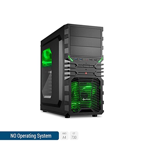 Sedatech Casual Gaming PC AMD A4-6300 2x 3.7GHz (max 3.9Ghz), Geforce GT730, 8GB RAM 1 1600Mhz, 2TB HDD, USB 3.1, Full HD 1080p, DirectX 11, 80+ Netzteil. Rechner ohne OS