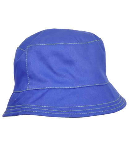 Luvable Friends Baby Boys' "Stripes & Solid" Reversible Bucket Hat - royal blue, 12 - 36 months