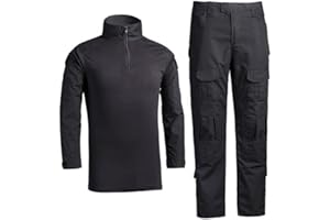 Czen Camisa de Combate Militar Hombre, Uniforme TáCtico, Camisas de Manga Larga Pantalones Trajes Camisa Airsoft Bdu Traje de Camuflaje de Paintball