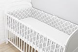 Amilian® Bettumrandung Nest Kopfschutz Nestchen 420x30cm, 360x30cm, 180×30 cm Bettnestchen Baby Kantenschutz Bettausstattung Indien Grau - 2