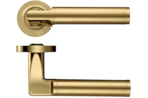 STANZA Milan Door Lever - Screw On Rose - Brass