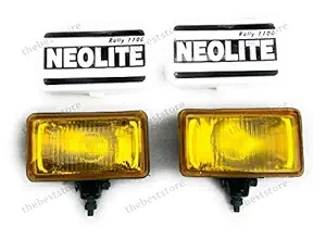 THE BEST STORE Universal Neolite Halogen High Power Rally Driving Lamp Yellow Glass Lens 12v 55w H3 Bulb for Mahindra Thar, Gypsy, Tractor, SUVs, Mm550, 540, Car - Set of 2