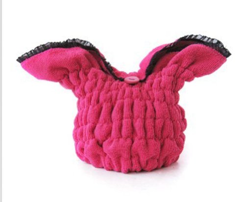 Black Lace Water Absorption Microfiber Hair Drying Cap