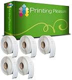 Printing Pleasure 5 x 11356 Rollen Etiketten kompatibel für Dymo LabelWriter & Seiko Etikettendrucker | 89mm x 41mm | 300 Stück | Namensschild-Etiketten