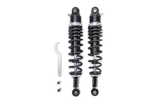 Hegeiisy 340mm 13.38 Pulgada 7mm Primavera Amortiguador de Aire Universal Para Motocicleta Suspensión trasera ATV Quad Scooter Dirt Bike Para CBR600 400 500 YZF XC EXC XCF Noire Plata