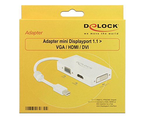 Delock Adapterkabel mini DisplayPort 1.1 Stecker> 1 x VGA + 1 x HDMI + 1 x DVI 24+1 weiß - 2