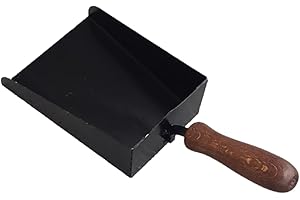 ARREDO STOCK Paletta per camini e stufe in ferro battuto con manico in legno, 36x15x2 cm.