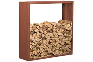 ‎PRIMA TERRA prima terra Kaminholzregal Kaminholzunterstand Brennholzregal Kaminholz Aufbewahrung Bausatz Edelrost Maße 118x118cm Tiefe 35cm