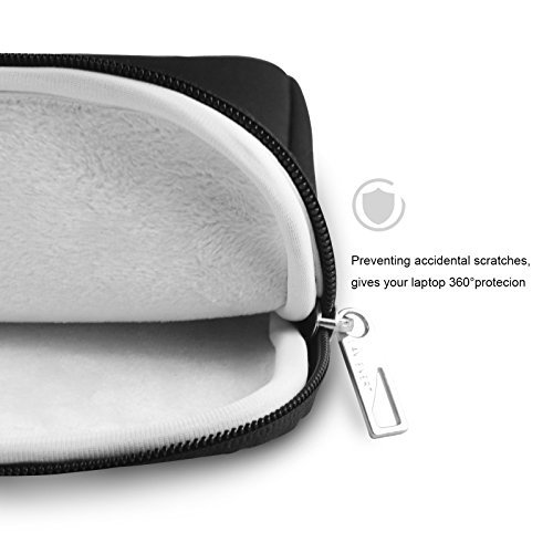Lavievert weiches Neopren Hülle Sleeve Laptoptasche, Schutzhülle Tasche für 13 Zoll MacBook Air / Pro / Pro Retina und 13-13,3 Zoll Laptop / Notebook Computer / Ultrabook mit dem Reißverschluss (Farbe: Schwarz/Pink) (Schwarz) - 6
