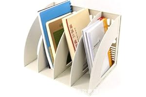 QCHOMEE Boite de Rangement Bureau Module de Classement 4*Compartiments DIY Etagère Organisateur Casier de Stockage Polypropylène Porte-fichier Trieur pour Papier A4 Document Dossier Magazine Cahier CD Livre