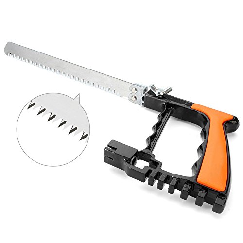 LIVEHITOP Magie Universal Handsäge Set, Tragbar Multifunktionell Handsägen mit 5 Sägeblatt DIY Bügelsägen Werkzeuge für Holz, Metall, Kunststoff, Garten, Glas, Fliesen, Stein (Orange) - 3