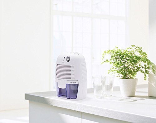 Mini Luftentfeuchter, HoLife Elektrischer Raumentfeuchter Lufttrockner 500ml Kapazität(Max.250ml/Tag) Kompakter und Tragbarer Dehumidifier mit LED Anzeige Bautrockner für Schlafzimmer, Büro, Badezimmer, Kinderzimmer, Küche, Garage,WC, usw. - 5