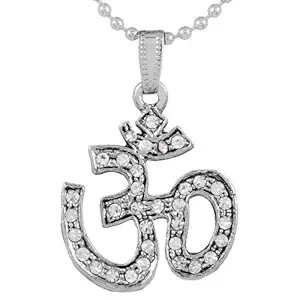 CResha Om Chand Trishul Om Symbol Design Religious Hindu God Temple Spiritual Jewellery Pendant Locket for Men and Women