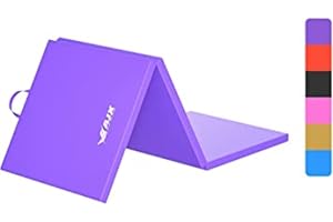 AJX PUSH THE LIMITS AJX Tri Folding Yoga Mat | Non-Slip Eva Foam, Pink/Blue/Black/Purple/Yellow | Gymnastics Tumbling Mat