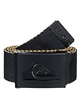 Correa de poliéster de 38 mm Quiksilver Revo - Cinturón Reversible para Hombre, Color Negro/Dorado, Talla única