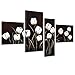 Produktbild Bilderdepot24 "Tulpe M5" handgemaltes Leinwandbild 120x70cm 4 teilig 373