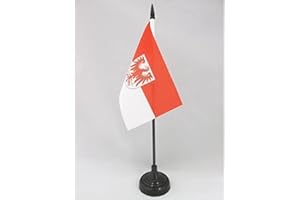 AZ FLAG - Tischflagge Brandenburg - 15x10 cm - Brandenburg Tischfahne 10 x 15 Cm - Flaggen