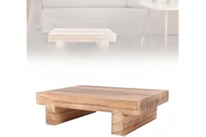 YSISLYBIN Tritthocker Holz, Multifunktionaler Paulownia-Fußhocker, Vintage Holzfußhocker, Tragbarer Bett-Tritthocker, Fußstütze aus Holz Unter Dem Schreibtisch für Den Innen und Außenbereich(25 x 18 x 7cm)