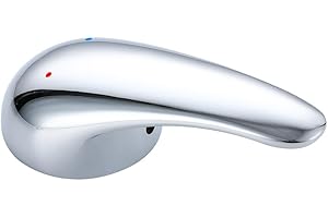 RXXR Maniglia per Rubinetto monocomando con pulsante di colore caldo e freddo compatibile con cartuccia rubinetti da 40 mm (stelo cartuccia 10 x 10 mm) (Cromato Lucido)