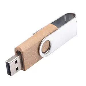 MAXBELL USB Flash Drive USB External Storage Pendrive Rotatable for Notebook Woody 4GB