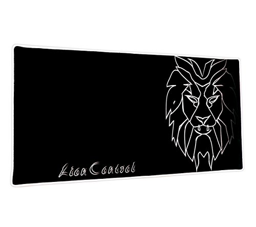 LionControl Hochwertiges Control Gaming-Mauspad-XXL (800x400x3mm) | Schwarz | Wasserdicht | Genähte Umrandung | Anti-Rutsch-Rückseite | Für Computer | Laptop | Tastatur | Maus - 2