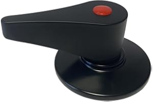 FLUVIA Embellecedor Negro para Llave de Paso Agua, Mando Redondo y Plafón Palanca en Zamak Pulido, Para Grifo Ducha Empotrado, Piscina o Baño – 70mm x 90mm – Pack 1