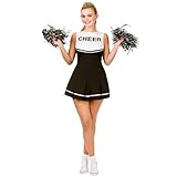 Cheerleader Black / White Sport Costume Woman Fancy Dress