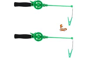 BLNTACKLE76 Canna da pesca per bambini, colore verde/nero, 40 cm – Cancro e granchio per bambini, per spiaggia e vacanze, set da pesca