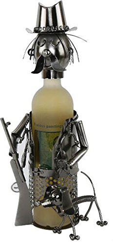 Flaschenhalter JÄGER MIT HUND aus Metall