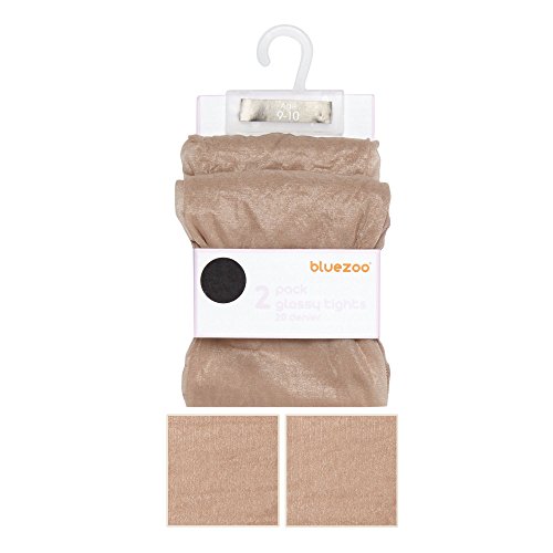 Bluezoo Kids Girl's Pack Of Two Natural 20 Denier Glossy Tights Age 11-12