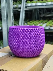 CAPPL Plastic Fiber Planters (for Houseplants) (Violet, 18 cm) for Home, Desk, & Garden Decor